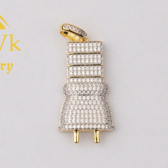 Iced Out Custom Socket Plug Pendant - Picture 1 of 2